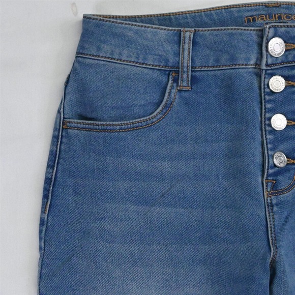 Maurices Medium High Rise Button Fly Light Wash Stretch‎ Denim Jeans - Picture 2 of 7